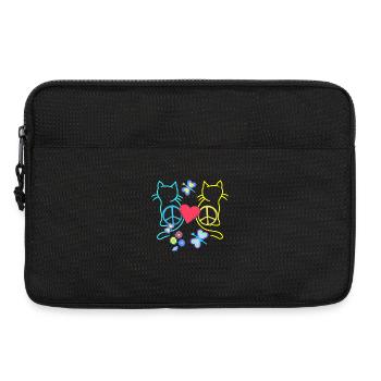 Retro Hippie Cats Peace Cat Vintage Hippies - Laptop bag 13" - black - Front