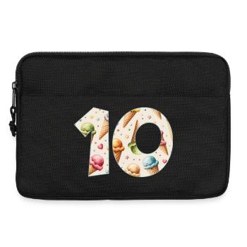 GLACE NUMÉRO 10 ANS CRÈME GLACÉE 10E ANNIVERSAIRE - Sacoche pour ordinateur portable 13 pouces - noir - Devant