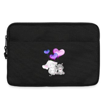 Elefant Luftballon Nilpferd - Laptoptasche 13" - Schwarz - Vorne