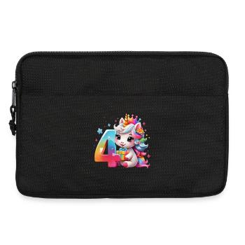 NUMMER 4 JAHRE EINHORN 4. GEBURTSTAG - Laptoptasche 13" - Schwarz - Vorne