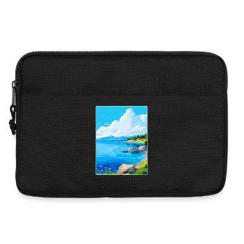 Affiche de voyage vintage de l’île de Meganisi en Grèce WPA - Sacoche pour ordinateur portable 13 pouces - noir - Devant