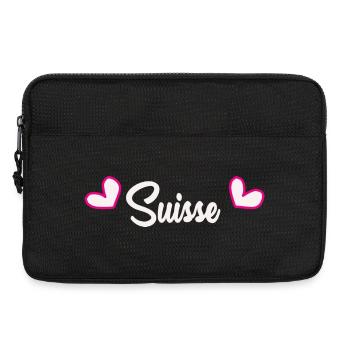 SUISSE. PAYS. GENEVE. HUMOUR. DRAPEAU - Sacoche pour ordinateur portable 13 pouces - noir - Devant
