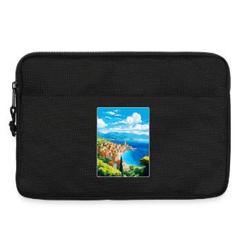 Budva Montenegro Vintage Reiseplakat Souvenir - Laptoptasche 13" - Schwarz - Vorne