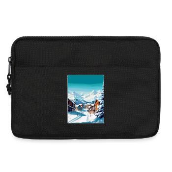 Val Thorens Frankreich Vintage Reiseplakat Souvenir - Laptoptasche 13" - Schwarz - Vorne
