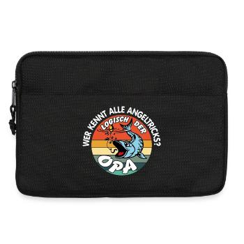 Opa mit Opa. Opa kennt alle Angeltricks - Laptoptasche 13" - Schwarz - Vorne