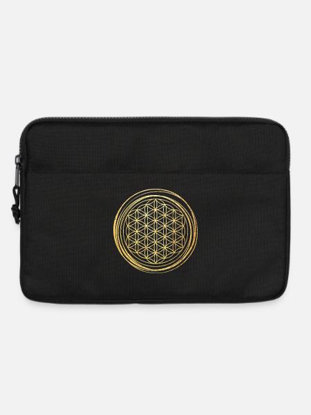 Blume des Lebens gold - Laptoptasche 13" - Schwarz
