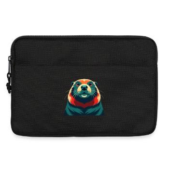 Biber Cartoon Figur Buntes Haustier Tier - Laptoptasche 13" - Schwarz - Vorne
