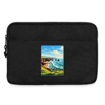 Hartland Quay Devon Vintage Travel Poster Souvenir - Laptop bag 13" - black - Front