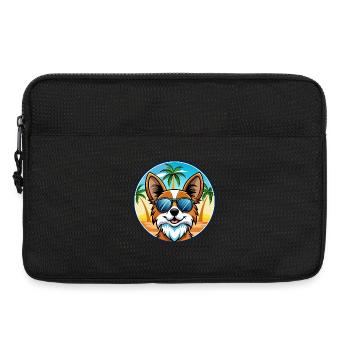 Papillon Hunderasse Cartoon Sonnenbrille Strand - Laptoptasche 13" - Schwarz - Vorne