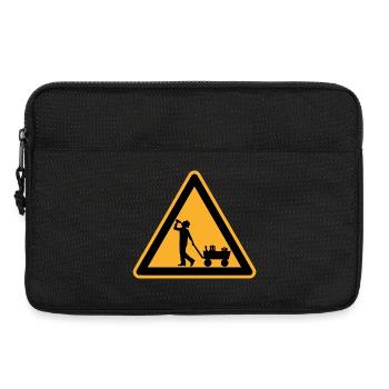 Panneau d’avertissement pour la fête des pères - Sacoche pour ordinateur portable 13 pouces - noir - Devant