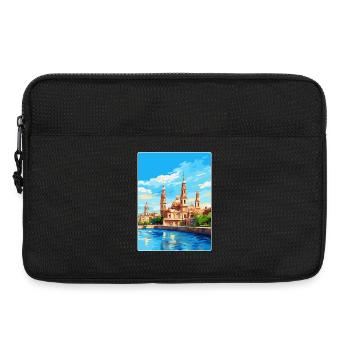 Saragosse Espagne Affiche de voyage vintage Souvenir WPA - Sacoche pour ordinateur portable 13 pouces - noir - Devant