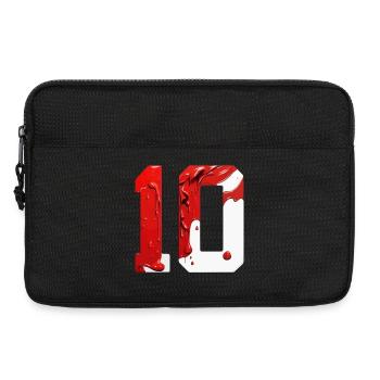 NON. 10 NUMÉRO 10 ROUGE BLANC 10E ANNIVERSAIRE - Sacoche pour ordinateur portable 13 pouces - noir - Devant