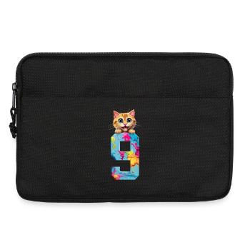 9 ANS CHAT 9ÈME ANNIVERSAIRE - Sacoche pour ordinateur portable 13 pouces - noir - Devant