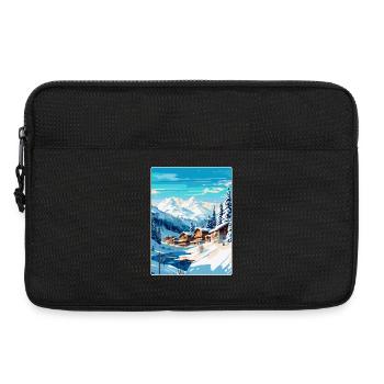 Courchevel Frankreich Vintage Reiseplakat Souvenir - Laptoptasche 13" - Schwarz - Vorne
