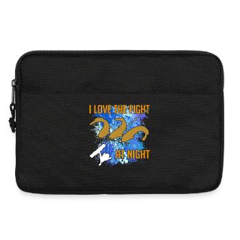 Poisson-chat Silhouette de poisson-chat Canne à pêche et éclaboussures de couleur - Sacoche pour ordinateur portable 13 pouces - noir - Devant