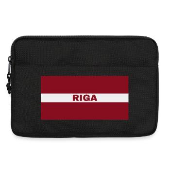 Riga Stadt in lettischer Flagge - Laptoptasche 13" - Schwarz - Vorne