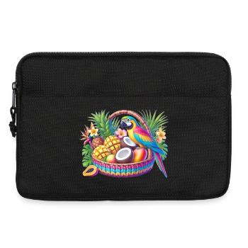 Corbeille de fruits avec perroquet - Sacoche pour ordinateur portable 13 pouces - noir - Devant