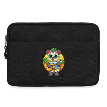 Lustige Panda Cartoon Sommer Strand Sonnenbrille Gitarre - Laptoptasche 13" - Schwarz - Vorne