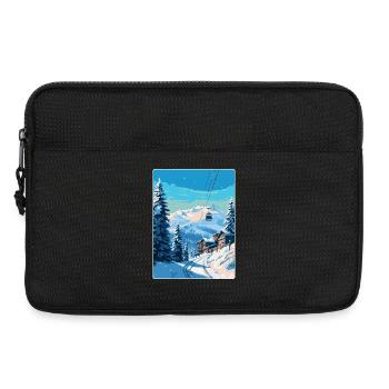 Courchevel Frankreich Vintage Reiseplakat Souvenir - Laptoptasche 13" - Schwarz - Vorne