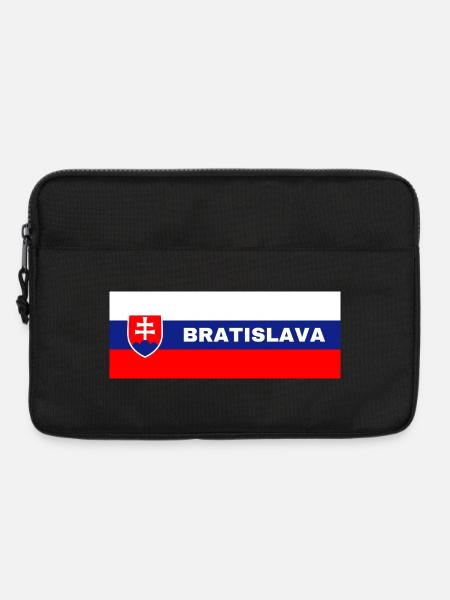 Bratislava City in Slovakian Flag - Laptop bag 13" - black
