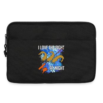 Waller catfish silhouette canne à pêche et éclaboussures de couleur - Sacoche pour ordinateur portable 13 pouces - noir - Devant