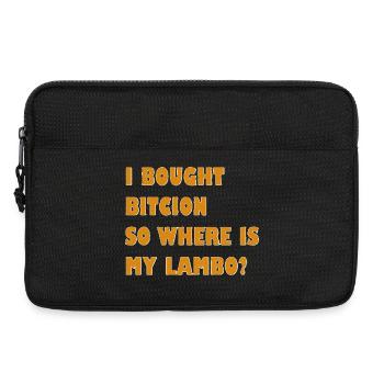 Krypto Meme: Wo ist mein Lambo? - Laptoptasche 13" - Schwarz - Vorne