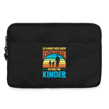 Papa 2 Kinder Geschenk Spruch Vater Geburtstag - Laptoptasche 13" - Schwarz - Vorne
