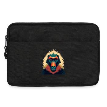 Pavian Zeichentrickfigur Buntes Haustier Tier - Laptoptasche 13" - Schwarz - Vorne