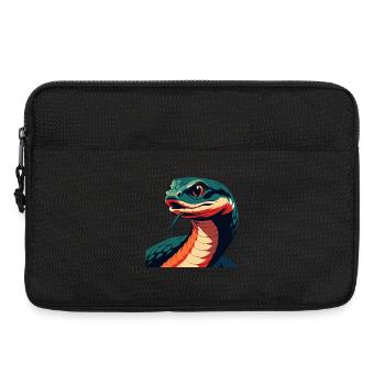 Schlange Cartoon Figur Buntes Haustier Tier - Laptoptasche 13" - Schwarz - Vorne