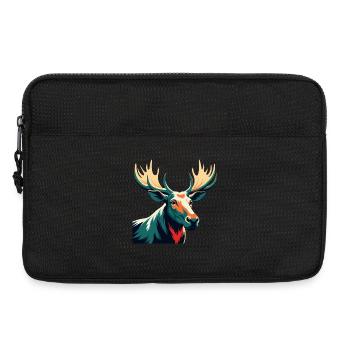 Elch Cartoon Figur Buntes Haustier Tier - Laptoptasche 13" - Schwarz - Vorne