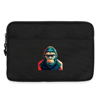 Gorille dessin animé personnage animal de compagnie coloré - Sacoche pour ordinateur portable 13 pouces - noir - Devant