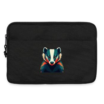 Dachs Zeichentrickfigur Buntes Haustier Tier - Laptoptasche 13" - Schwarz - Vorne