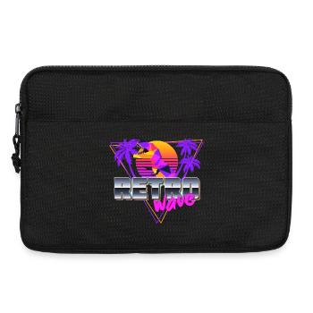 Synthwave Dinosaure - Sacoche pour ordinateur portable 13 pouces - noir - Devant