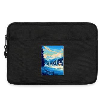 Kitzbühel Autriche Affiche de voyage vintage souvenir - Sacoche pour ordinateur portable 13 pouces - noir - Devant