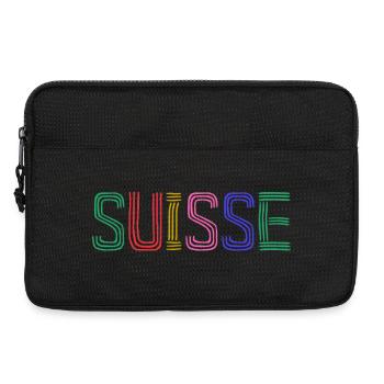 SUISSE. PAYS. GENEVE. HUMOUR. DRAPEAU. GENEVE - Sacoche pour ordinateur portable 13 pouces - noir - Devant