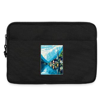 Hallstatt Lac Autriche Affiche de voyage vintage WPA - Sacoche pour ordinateur portable 13 pouces - noir - Devant
