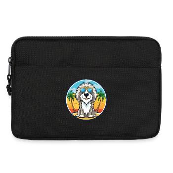 Chien de berger picard race dessin animé lunettes de soleil plage - Sacoche pour ordinateur portable 13 pouces - noir - Devant