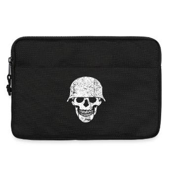 Schädelhelm / Schädelperlen - Laptoptasche 13" - Schwarz - Vorne
