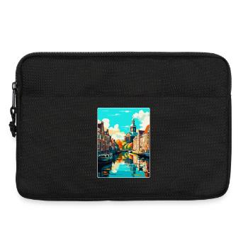 Leiden Niederlande Vintage Reiseplakat Souvenir - Laptoptasche 13" - Schwarz - Vorne
