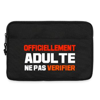 Officiellement adulte ne pas vérifier - Sacoche pour ordinateur portable 13 pouces - noir - Devant