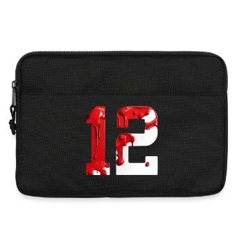 NON. 12 NUMÉRO 12 ROUGE BLANC 12E ANNIVERSAIRE - Sacoche pour ordinateur portable 13 pouces - noir - Devant