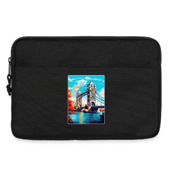 Tower Bridge England Uk Reise Poster Souvenir WPA - Laptoptasche 13" - Schwarz - Vorne