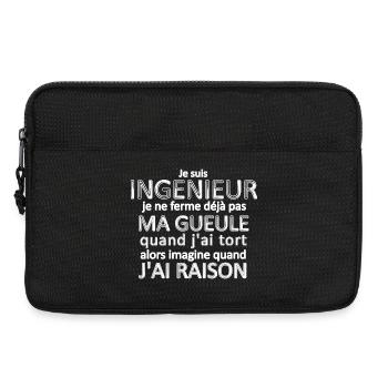 Je suis ingénieur - Sacoche pour ordinateur portable 13 pouces - noir - Devant