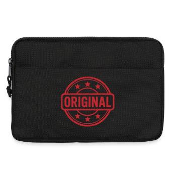 Conception originale du badge en caoutchouc Grunge - Sacoche pour ordinateur portable 13 pouces - noir - Devant