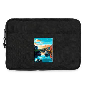 Kingsbridge England Uk Travel Poster Souvenir WPA - Laptop bag 13" - black - Front