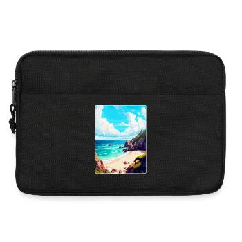 Porthcurno England Uk Travel Poster Souvenir WPA - Laptop bag 13" - black - Front