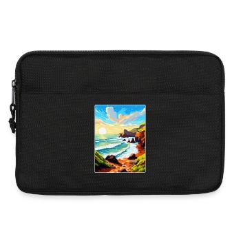 Hartland Quay Devon Vintage Travel Poster Souvenir - Laptop bag 13" - black - Front