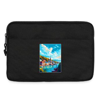 Dartmouth England Uk Travel Poster Souvenir WPA - Laptop bag 13" - black - Front