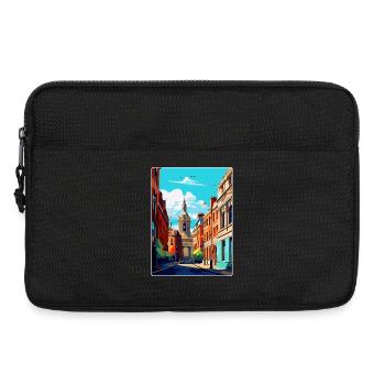 Leeds England Uk Vintage Reise Poster Souvenir - Laptoptasche 13" - Schwarz - Vorne