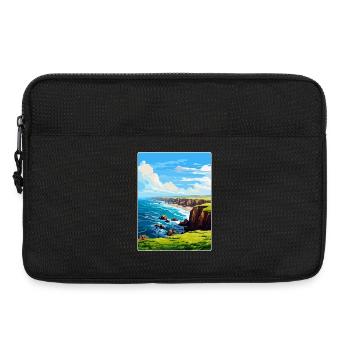 Lands End Cornouailles Angleterre Royaume-Uni Affiche de voyage WPA - Sacoche pour ordinateur portable 13 pouces - noir - Devant